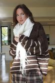 Big Softie Stripe Funnel Grunge Knit Chocolate Stone